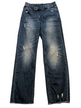 Source Unknown Dark Blue Distressed Women’s Jeans (#Rc801)